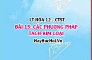 Các phương pháp tách kim loại: Phương pháp nhiệt luyện, thủy luyện, điện phân? Hóa 12 bài 15 CTST